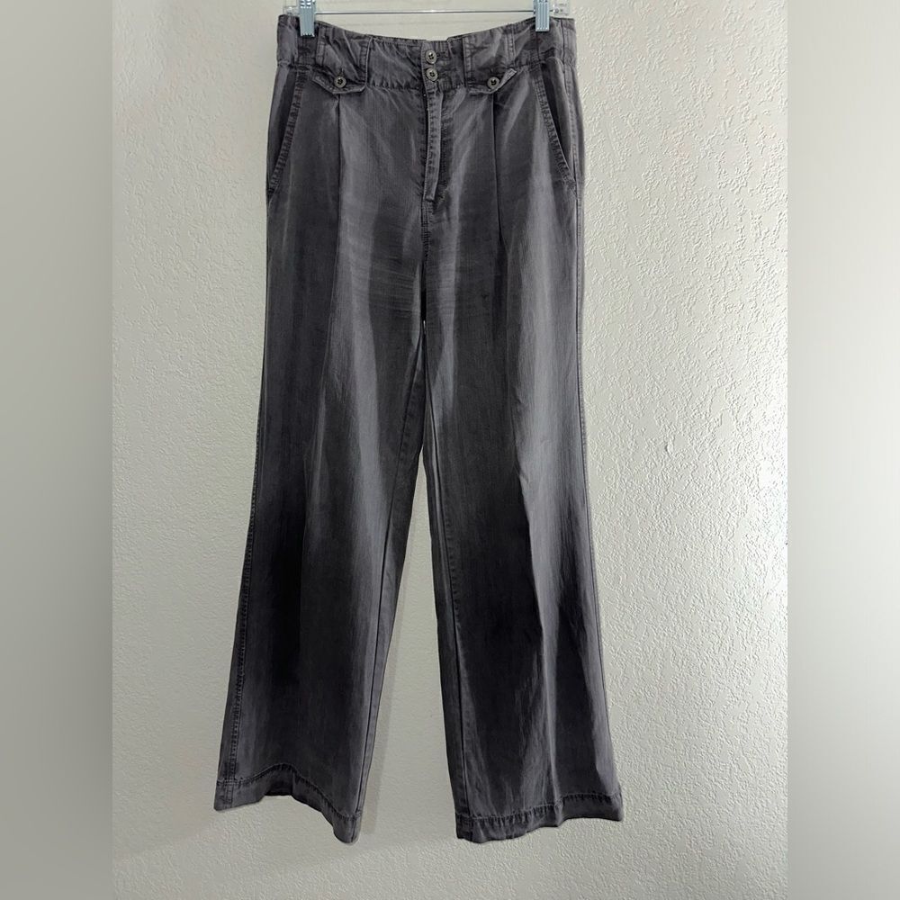 Sundance Catalog Celine Wide‎ Leg Trouser Pants Size 6 Gray Tencel NWOT